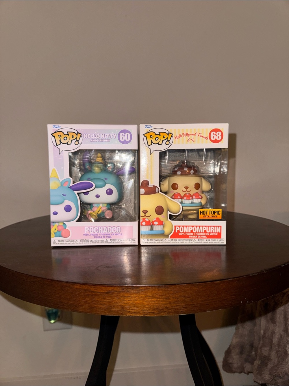 Funko Pochacco (teal, purple) & Pompompurin (yellow, brown) Pop! Vinyl Figures